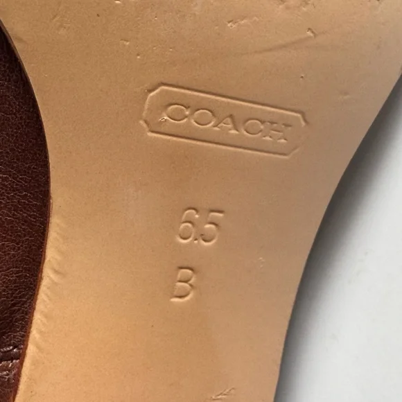 COACH Fayth brown leather riding boots. Size: 6.5. - Picture 9 of 11